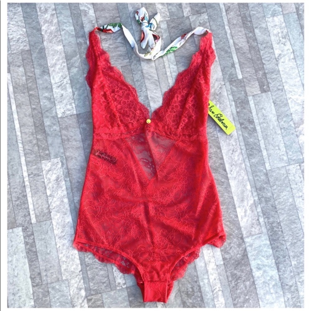 Sam Edelman Lace Halter Bodysuit
